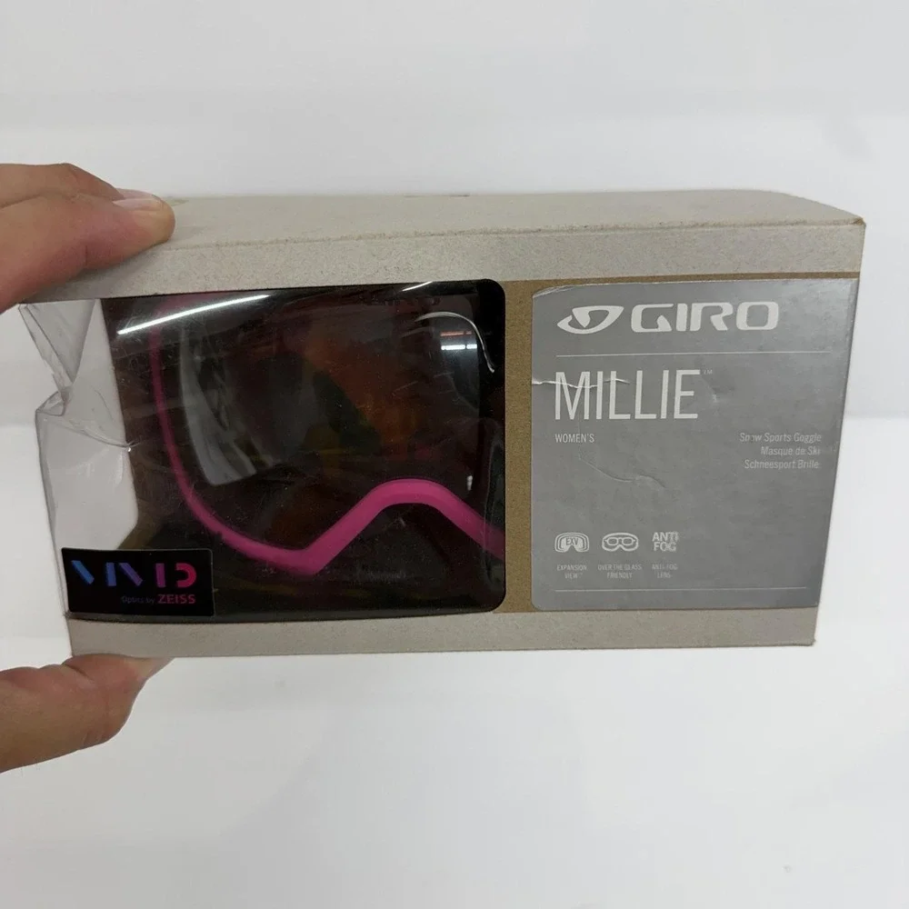 Giro Millie Snow Ski Goggles Womens Pink Chute Vivid Smoke Zeiss Lens Anti-Fog